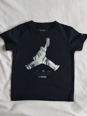 Jordan Black Tee with Metallic Silver Jumpman Graphic